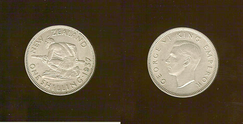 NOUVELLE-ZÉLANDE 1 Shilling Georges VI 1937 SPL